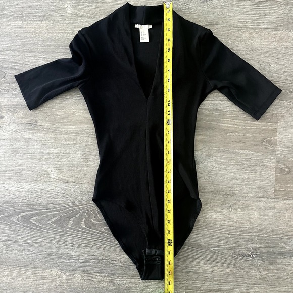 H&M Black Deep V Neck Bodysuit - Picture 3 of 5